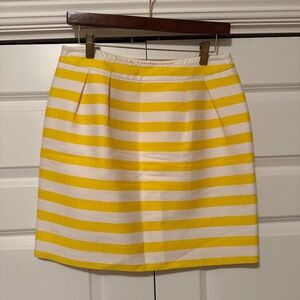 Kate Spade New York Yellow & White Striped Mini Skirt Size 8